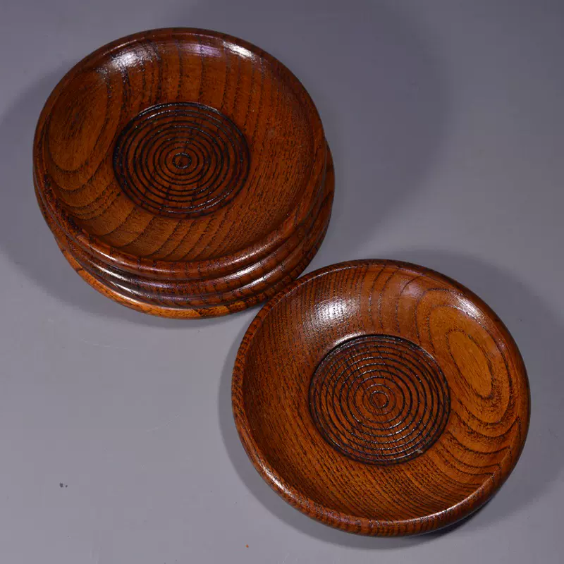 専用琢斎造　銅製浮彫茶托5客木箱付　615g/直径10.5㎝　本Y5-0517☆ 専用琢斎造 銅製浮彫茶托5客木箱付 615g/直径10.5㎝