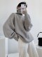 FlowGaga lazy style simple turtleneck hip-covering sweater for women in autumn and winter loose pullover thick knitted top