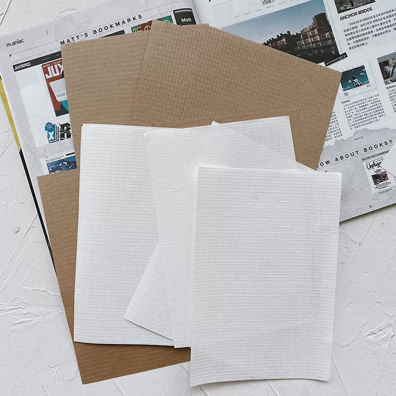 Markypuppy 复古手帐拼贴摆拍打底素材纸奶茶色系方眼特种