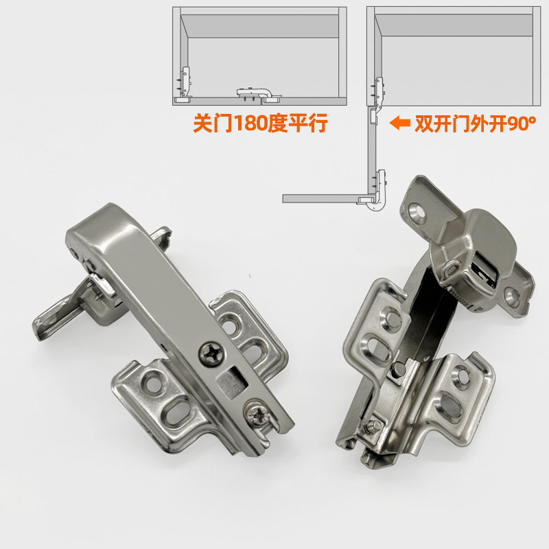 10 Cerniere Per Porte In Acciaio Laminato Freddo - Ribaltabili 180°, Per Mobili, Armadi, Tavoli Pieghevoli - Foto 3