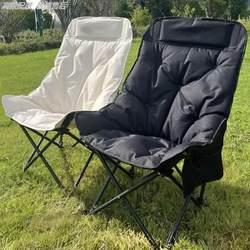 Reclining Chair, Foldable Nap Essential, Dual-Use for Sitting and Sleeping, Portable Outdoor Fishing Chair with Extra Padding, 2025 New Model Moon Chair