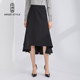 New product skirt design for famous teachers Luqiu Luqiu, female niche black asymmetrical design fishtail skirt mid-length style