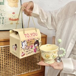 ins Summer Avocado Ceramic Mug High-Quality Aesthetic Cup for Girls Couple Water Cup Practical Birthday Gift