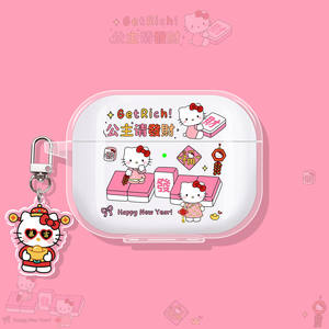 
Suitable for Yinbeqi real1pro headphone protective cover Bluetooth protective case wireless noise reduction headphone set headphone box headphone shell real1pro transparent silicone all-inclusive anti-fall mahjong Hello Kitty