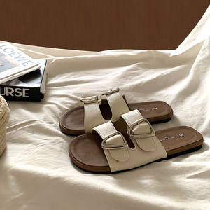 
Jinyu Deer ins French evening breeze bag head slippers for women in summer wear retro Roman flat beach sandals