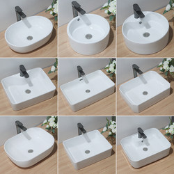 Countertop Washbasin Single Basin Balcony Bathroom Ceramic Washbasin Small Size Washbasin Hotel Home Square Shape