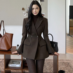 
Vane Wayne Korean version of light and mature style waisted woolen suit jacket 2025 new suit with aristocratic temperament and high-end sense