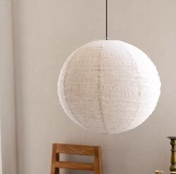 Noguchi Isamu Vintage Lamp Coarse Fabric Art Restaurant Chandelier Wabi-Sabi Style Spherical Atmosphere Lamp Nordic Fabric Lamp Balcony Lamp