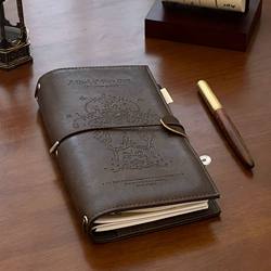 Tn Notebook Antique Garden Vintage Leather Portable Loose-Leaf Notebook Travel Itinerary Journal Notebook ins Style