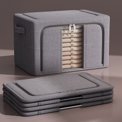 Clothing Storage Box, Household Wardrobe Clothing Storage Box, Fabric Quilt Miscellaneous Organizer, Folding Basket Storage Bag