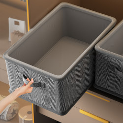 Seven-Piece Set of Clothes Storage Baskets for Home Use, Wardrobe Clothing and Pants Layered Organizing Boxes, High-End Fabric Storage Solution