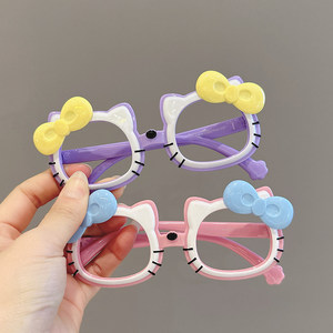 
Children's glasses frame Girls cute cartoon cat glasses frame baby fashion silicone soft legs no lens glasses