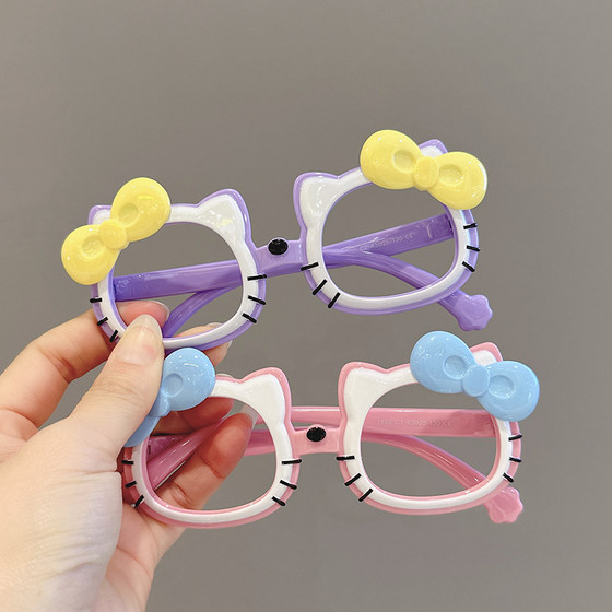 
Children's glasses frame Girls cute cartoon cat glasses frame baby fashion silicone soft legs no lens glasses