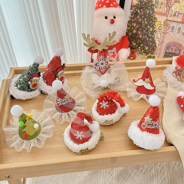 Christmas head jewelry bow hair horn, deer horn adult hair hoop children's small gift card hairpiece head hoop