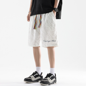 
No Tears ice silk tie-dyed three-quarter pants, loose large pants, versatile sports and casual shorts, same style for men and women