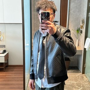 
'39000 version GC' GG sheepskin bomber jacket Türkiye high temperature cold pressed letter lambskin jacket