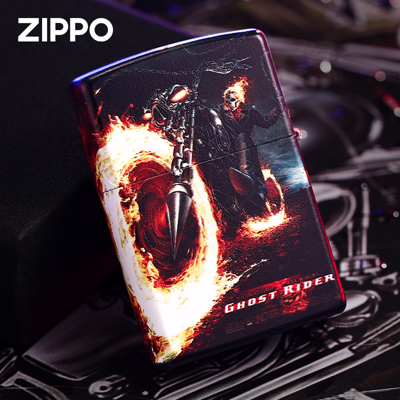 ゴーストライター Zippo ゴーストライダー カラープリント ケロシンライター - 本物