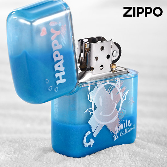 Zippo ルミナス 流砂 スマイリング フェイス ライター ギフト ボックス - クリエイティブ アクリル シェル