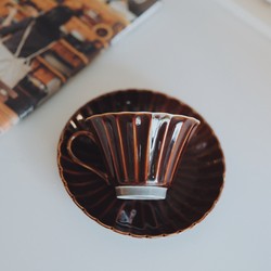 Clearance of Japanese Export Surplus: Japanese-Style Mino Ware Coffee Cup and Saucer Two-Piece Set, Suitable for Guesthouses and Coffee Shops, Soft Decoration Ceramic Cup