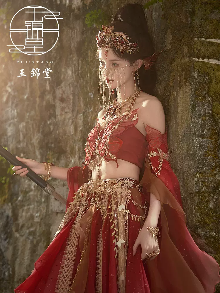 玉锦堂西域少女服蝴蝶精灵古风服装异域风汉元素抹胸