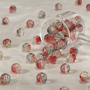 Big fish and begonia 50 beads loose beads diy bracelet material ice crack explosion glass beads 10mm bead accessories