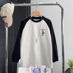 
Big E Little E children's clothing boys' brushed long-sleeved T-shirt autumn style medium and large children's raglan sleeve top children's bottoming shirt 5558