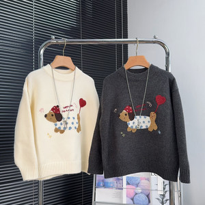 
G+ children's clothing boys and girls round neck sweater 2025 winter new medium and large children's pullover children's sweater 52871