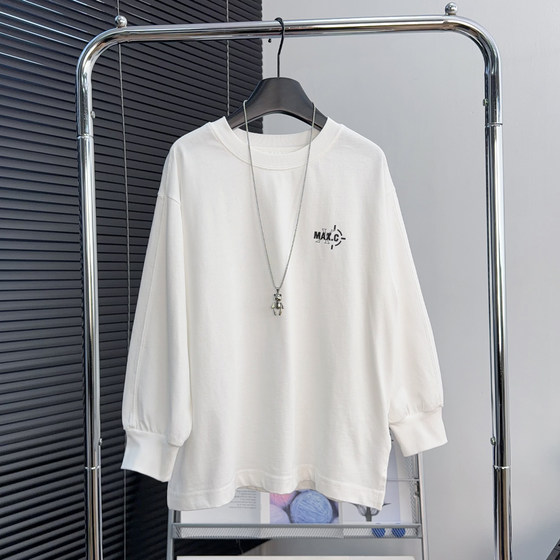 
Markchi children's clothing boys and girls pure cotton long-sleeved T-shirts 2026 spring medium and large children's casual sweatshirts Korean style children's tops