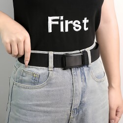 Nylon Belt, No-Punch Canvas Belt, Men's Automatic Buckle Belt, Student Belt, Women's Casual Versatile New Style