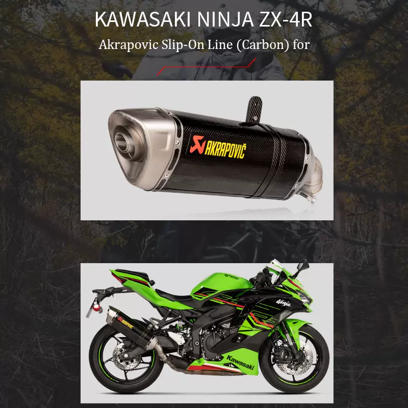 Akrapovic天蠍排氣碳纖維尾段/全段川崎ZX4R/ZX4RR機車改裝排氣-Taobao