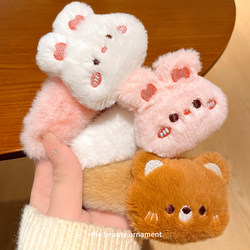 Plush Bear and Rabbit Hair Clips for Women, Autumn and Winter Side Bangs Clips, Cute Children's Bb Clips, Girl Hairpins, Hair Accessories