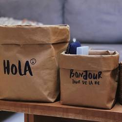 Washable Storage Bags Kraft Paper Bags Dried Flowers Green Plants Flower Pots ins Packaging Thick Bread Toast Food Oil-Proof