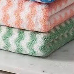 1 Striped Dishwashing Cloth, Lint-Free Cleaning Cloth for Home Kitchen, Absorbent Dishcloth, Thickened Cleaning Towel