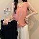Large size can be worn with ruffled knitted base strap vest for women in summer fat mm flesh-covering sleeveless inner top
