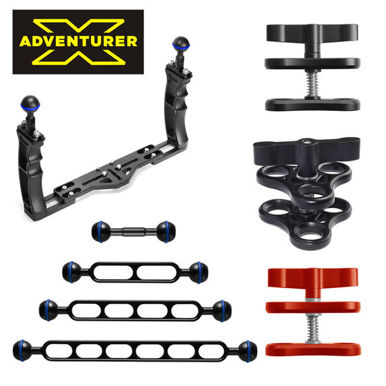 
Diving camera waterproof shell handheld bracket base ball head YS lamp arm snake arm butterfly clip fiber optic line shutter trigger