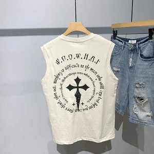 
Overseas order tail stock~Withdrawal of foreign trade summer pure cotton vest men's trendy ins sleeveless t-shirt casual waistcoat top