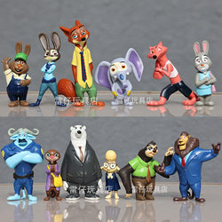 Mini Crazy Animals 2 Forest Summit Nick Judy Sloth Chief Cow Shaggy Sheep Cake Decoration Figurines