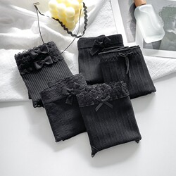 Black 5-pair cotton crotch breathable girl's pure cotton underwear