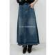 With her, she is not original, simple and versatile, autumn and winter new style retro washing water burrs, long denim skirt, umbrella skirt