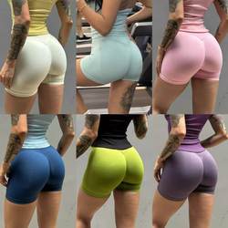 Hip King European and American Dyfne Seamless Fitness Yoga Shorts High-Waisted Peach Lift Tight-Fitting Quick-Drying Sports Running