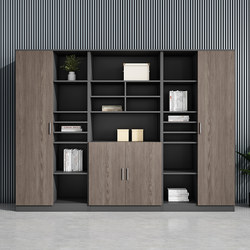 Office Large Open File Cabinet Wooden Data Cabinet Archive Cabinet Bookcase Wall-Mounted Wardrobe Storage Cabinet