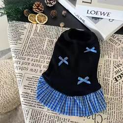 Dog Clothes for Spring and Summer, Pomeranian Small Cat and Dog Vest Dress, Academy Style, Anti-Shedding, Gold Gradient, Bichon