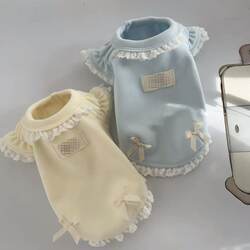 Pet Solid Color Basic T-Shirt with Doll Collar, Cat and Dog Clothing, Small Dog Clothes, Pet Apparel