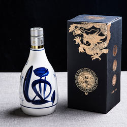  0.5kg Piece Ceramic Wine Bottle, Blue and White Wine Jar, High-End Antique-Style Wine Bottle, Empty Liquor Bottle, 500ml, Jingdezhen