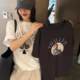 Slim and casual tee 2025 summer new color printed letter short-sleeved T-shirt versatile Korean women's top