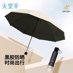 Paradise Umbrella, Dual-Use for Sun and Rain, Double-Sized, Reinforced, 70% off-Fold Umbrella, Black-Coated Sunshade Umbrella for Men and Women