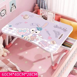 
Cute cartoon bed on small table student dormitory sofa lazy laptop folding children's study desk