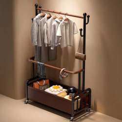 15% Off on Vintage-Style Floor-Standing Clothes Rack for Bedroom, Home Use, Bedside Clothes Rack for Evening Clothes, Coat Rack