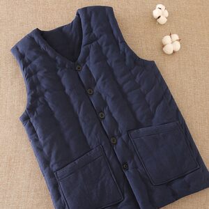 Cotton handmade vest men's autumn and winter thickened warm and warm inside wearing vests in the vest, elderly and elderly cotton shoulder winter