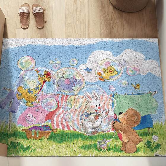 
Cartoon Cute Suzy Zoo Silk Circle Entry Floor Mat Entry Home Entrance Dust Removal Dirty-Resistant Anti-Slip Floor Mat